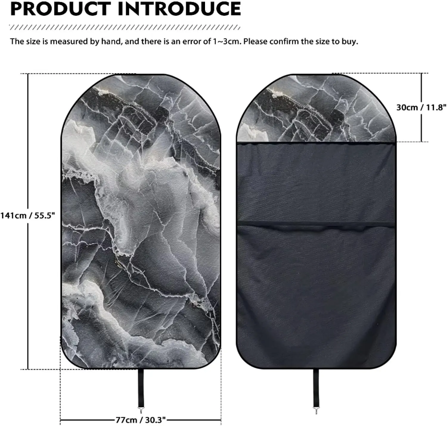 Black Marble Sweat Towel Car Seat Cover for Gym Running Athletes Waterproof Car Seat Cover Protector Front Seats Only Stain Resistant Bench Seat Covers Universal Fit Most Vehicles