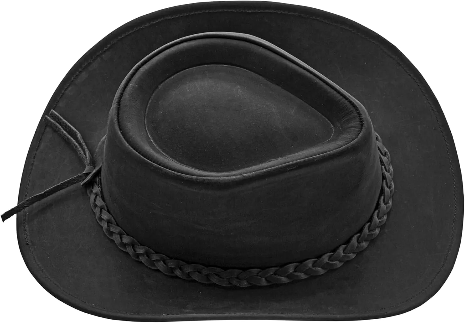 Block Grain Leather Cowboy Hat for Men Women Shape able into Out Back hat Durable Leather Hats for Men | Western hat