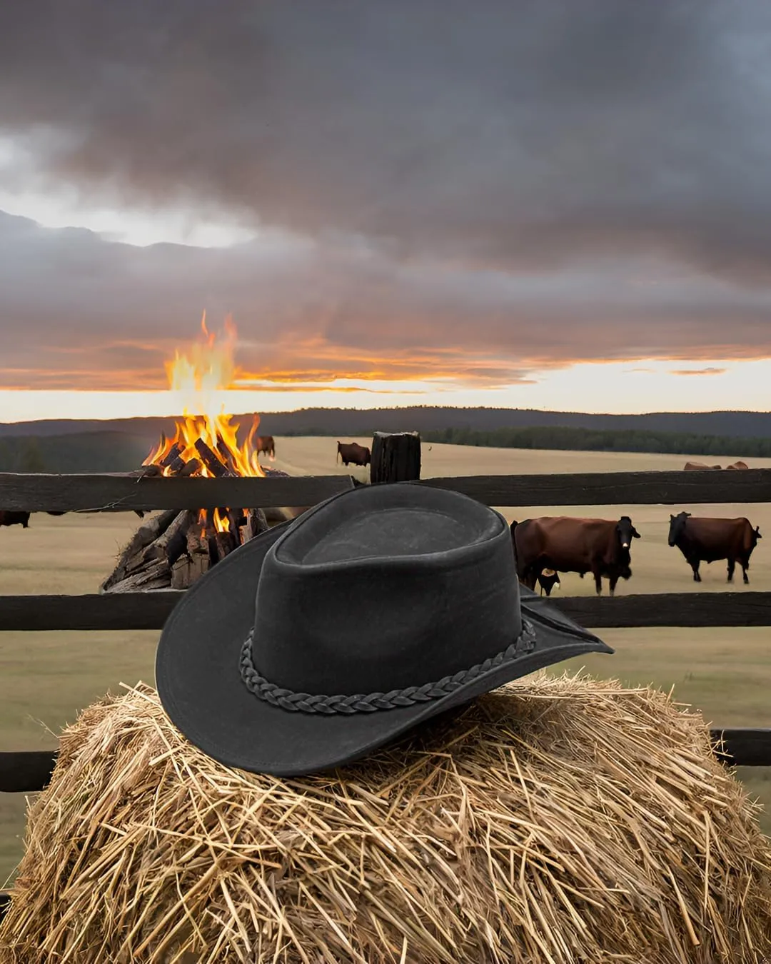 Block Grain Leather Cowboy Hat for Men Women Shape able into Out Back hat Durable Leather Hats for Men | Western hat