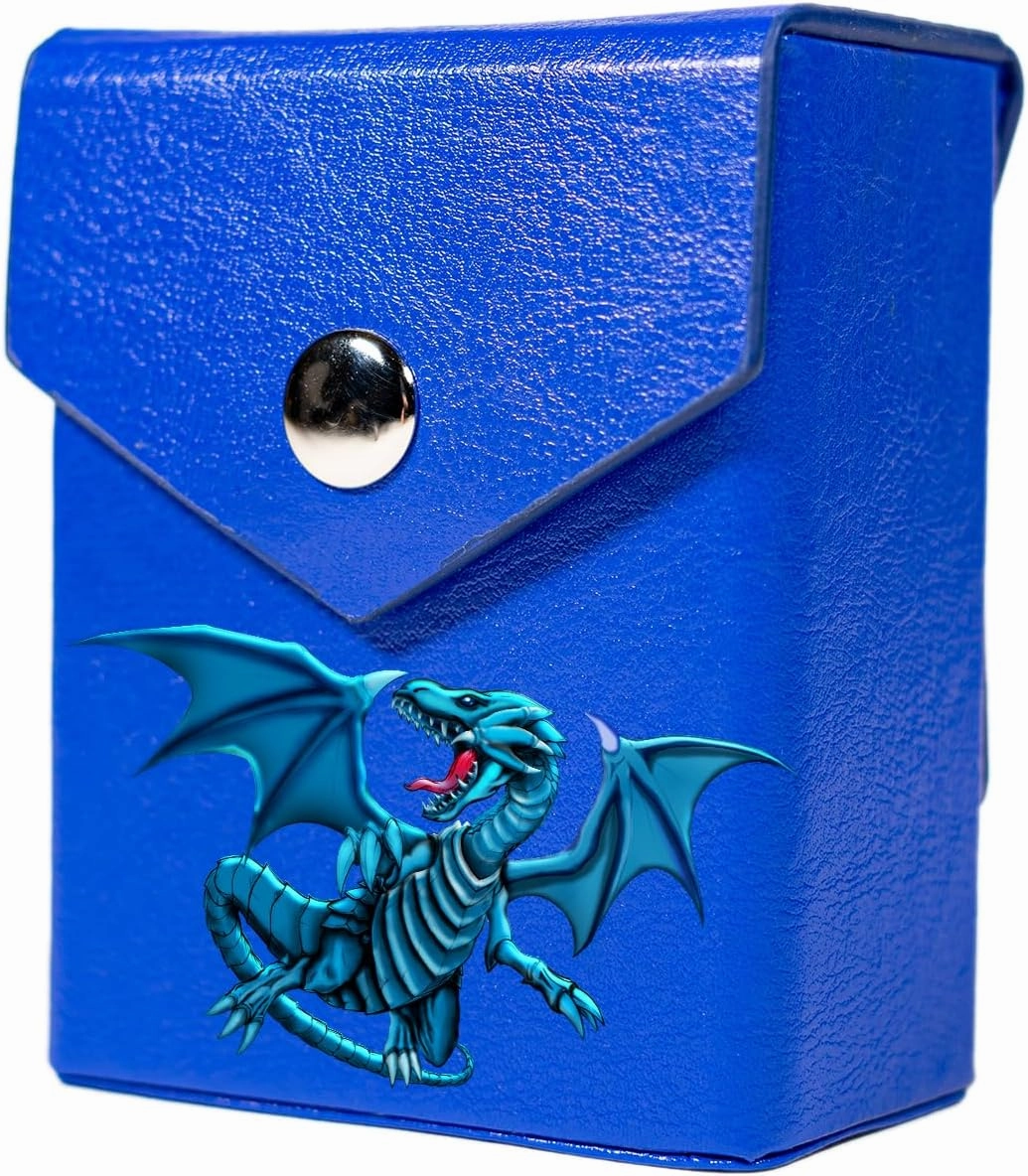 Blue Dragon Deck Box/Deck Case - Built-in Belt Loop/Clip - Hard Shell Faux Leather - Compatible with YGO, MTG, CFV, Digimon, F&B and other TCG (60 Size, Black Snap & Clip, Black)