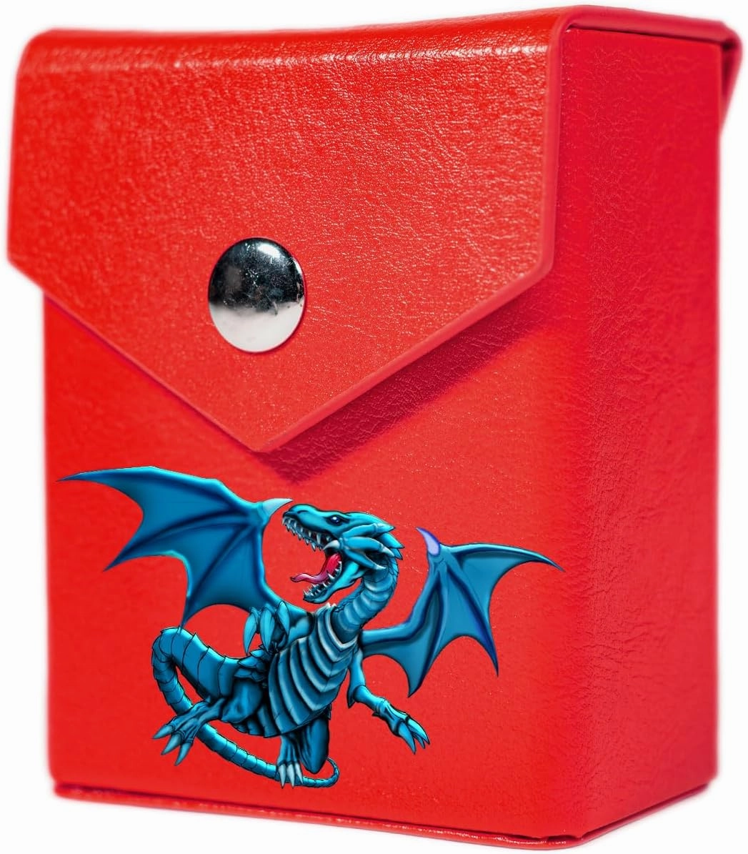 Blue Dragon Deck Box/Deck Case - Built-in Belt Loop/Clip - Hard Shell Faux Leather - Compatible with YGO, MTG, CFV, Digimon, F&B and other TCG (60 Size, Black Snap & Clip, Black)