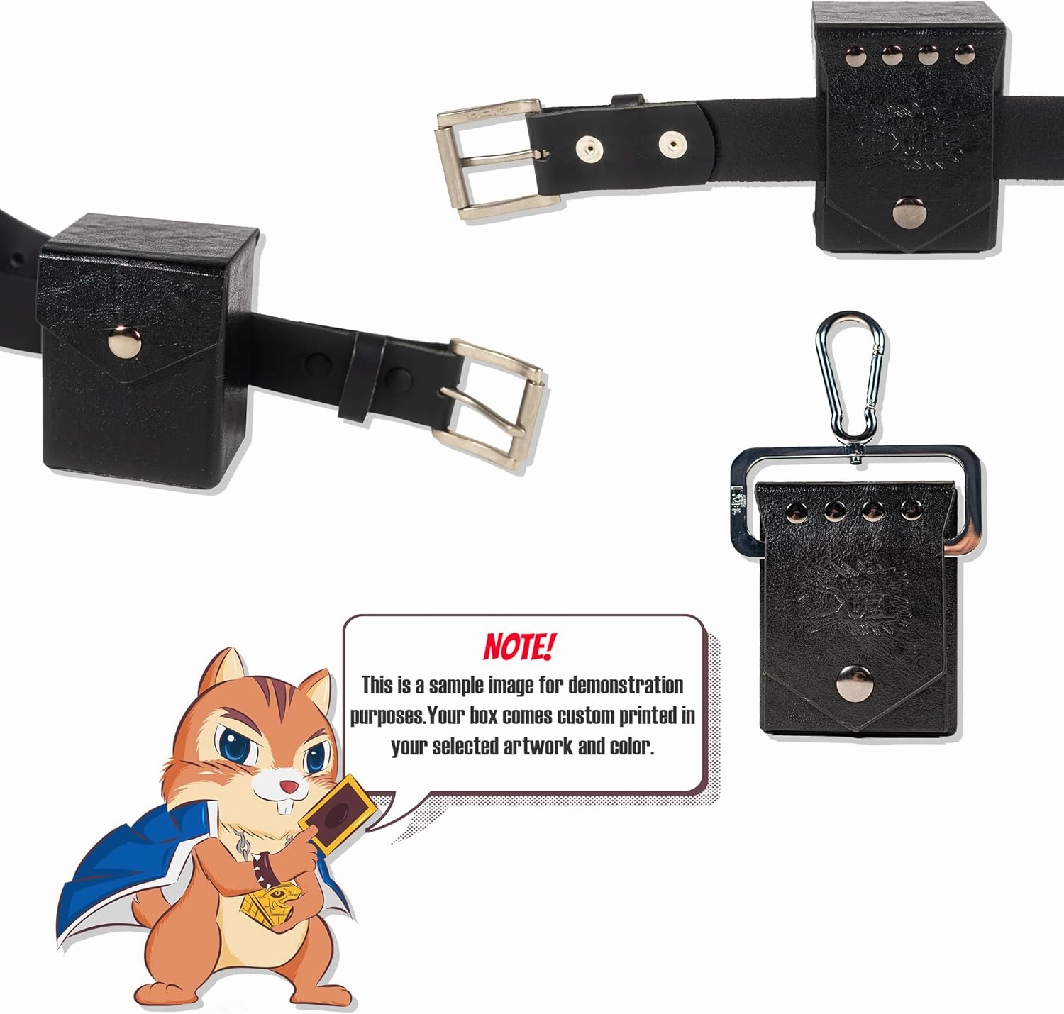 Blue Dragon Deck Box/Deck Case - Built-in Belt Loop/Clip - Hard Shell Faux Leather - Compatible with YGO, MTG, CFV, Digimon, F&B and other TCG (60 Size, Black Snap & Clip, Black)
