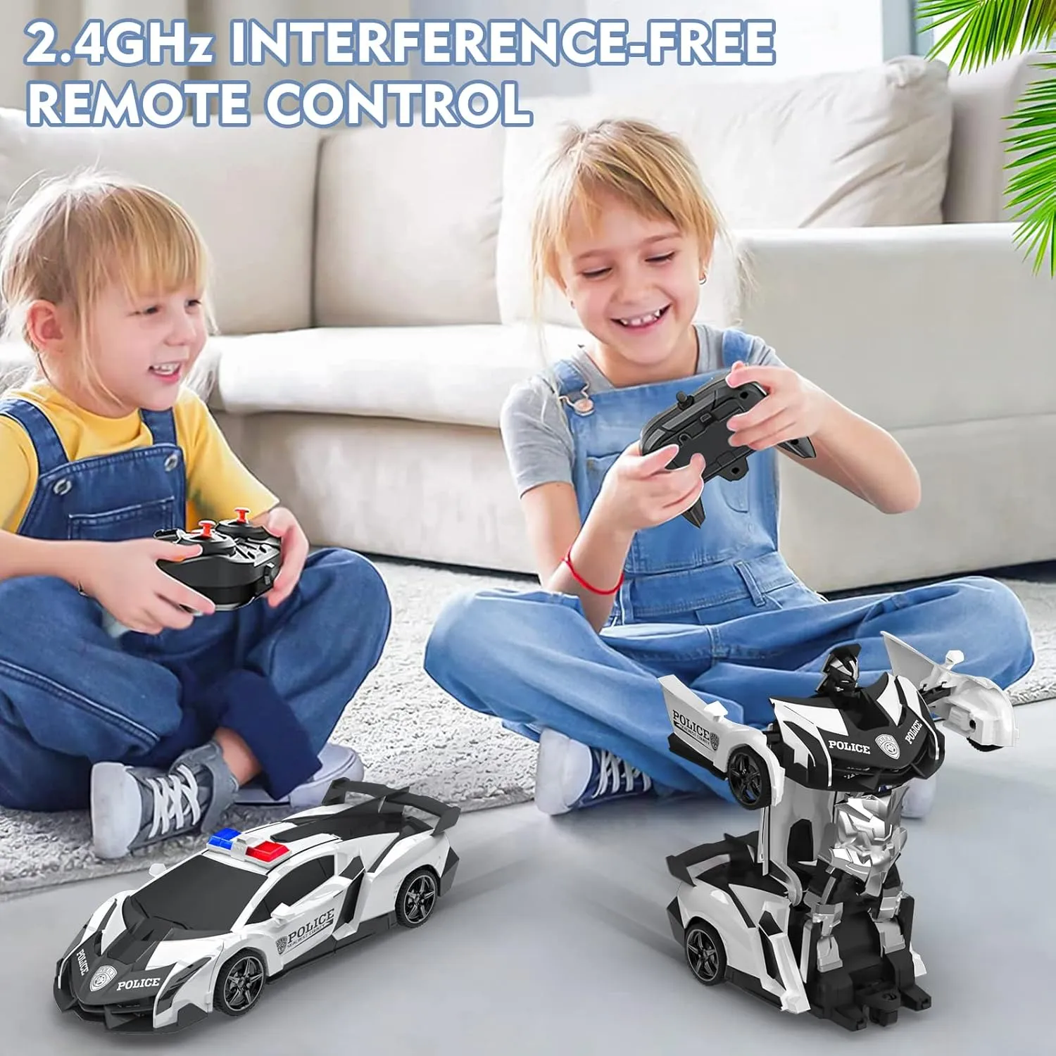 BLUEJAY Transform Rc Cars for Boys 4-7 8-12, 2.4Ghz 1:18 Scale Remote Control Car Transforming Robot, One-Button Deformation 360° Rotation and Drift Car Toy Gifts for Boys 3-5