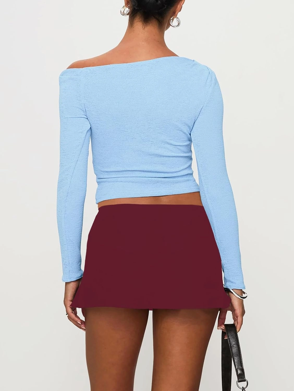 Bodycon Mini Skirts for Women Low Waist Slit Hem Skirts with Shorts Underneath Skorts