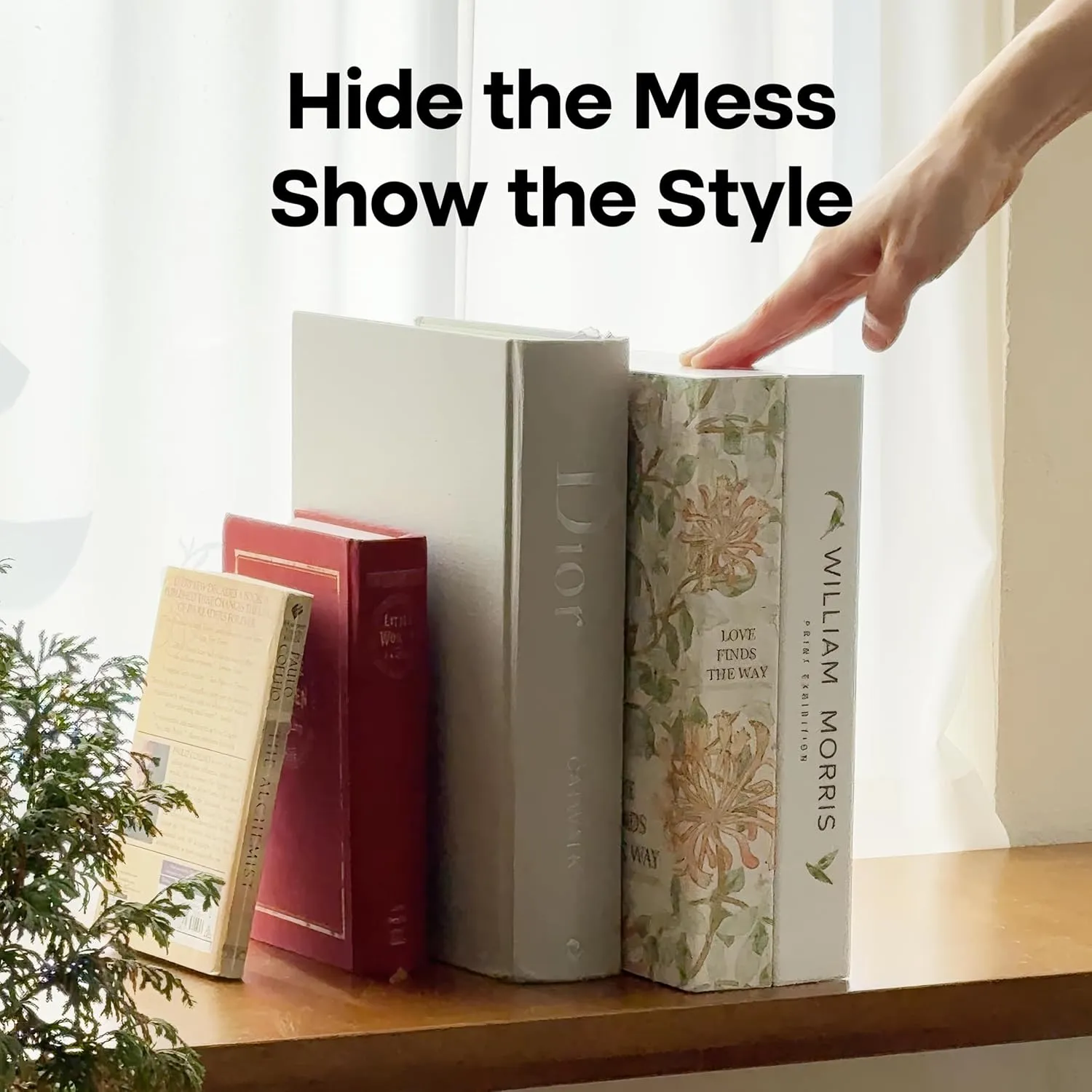 Book Shape Decorative Cable Management Box - Expandable Cable Organizer Box with Magnetic Closure for Home & Office (Libert Paris, Standard)