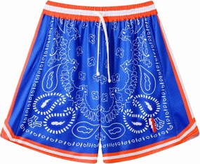 BOOMLEMON Men's Basketball Shorts Workout Athletic Paisley Shorts Mesh Print Running Short Pants