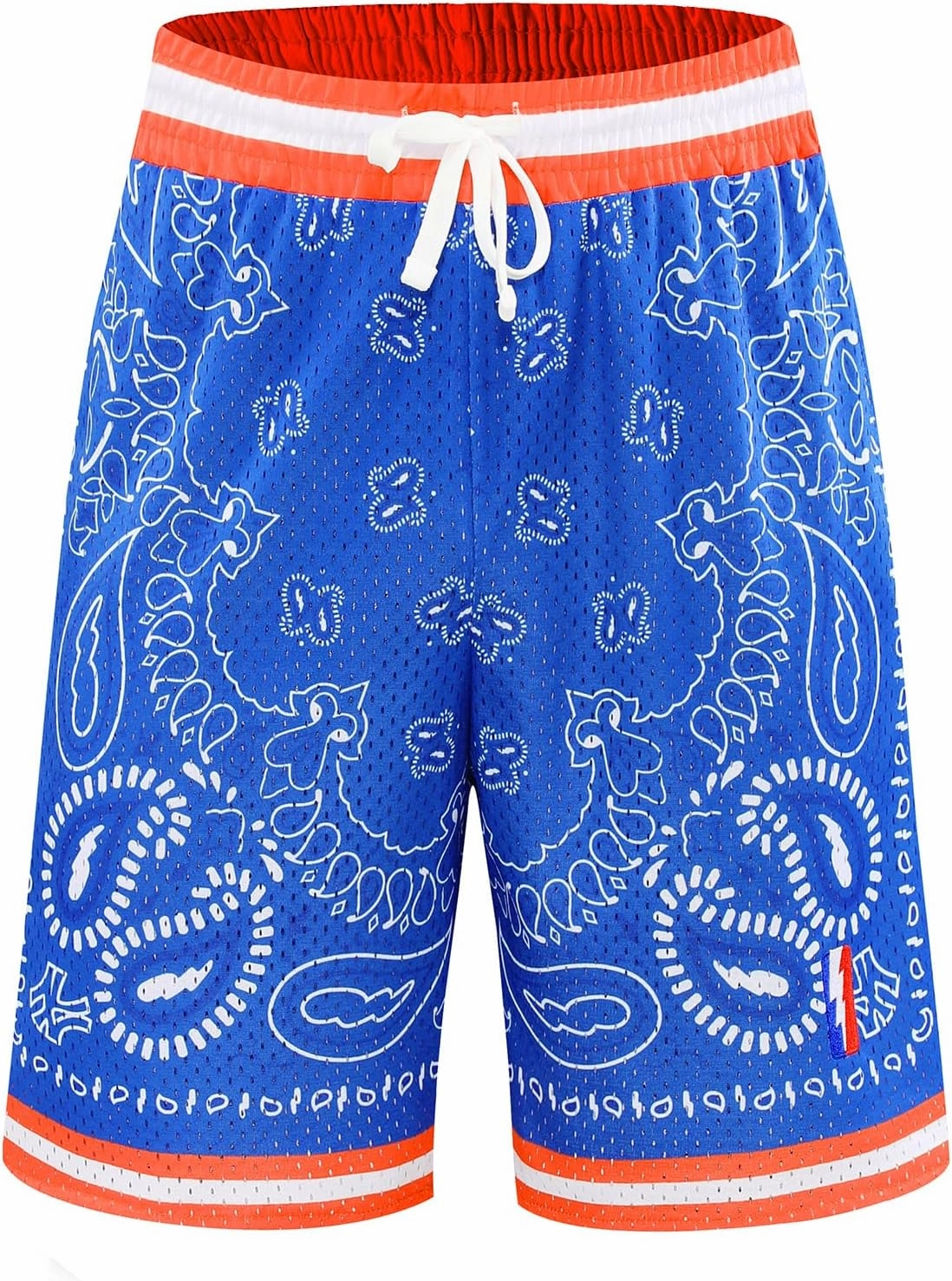 BOOMLEMON Men's Basketball Shorts Workout Athletic Paisley Shorts Mesh Print Running Short Pants