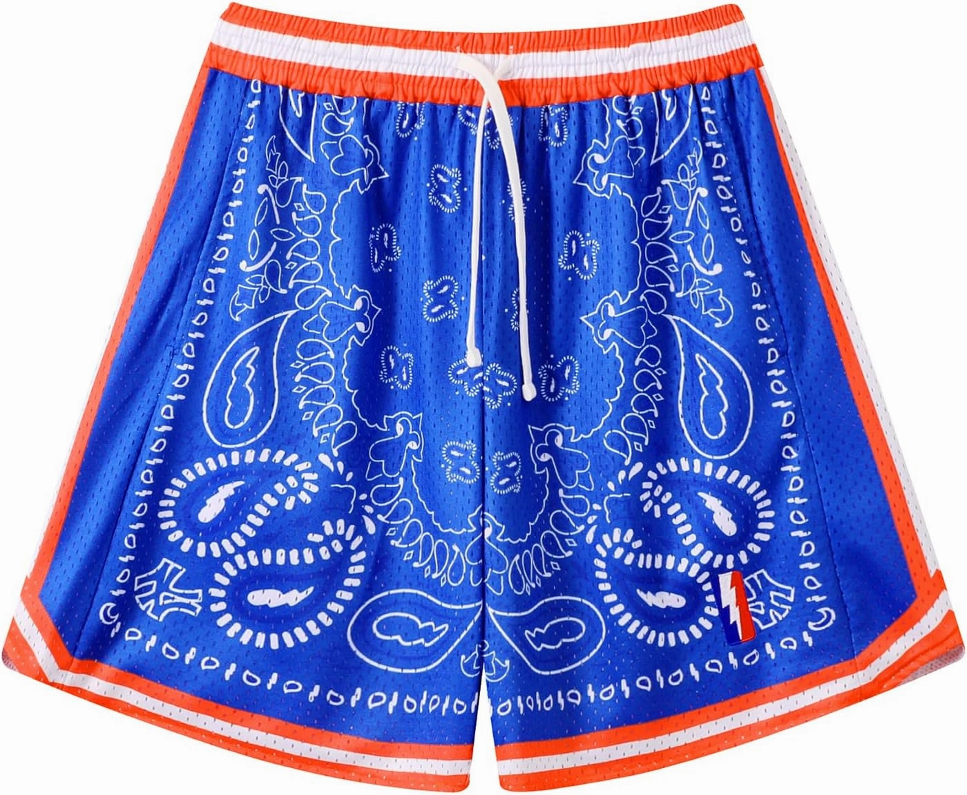 BOOMLEMON Men's Basketball Shorts Workout Athletic Paisley Shorts Mesh Print Running Short Pants
