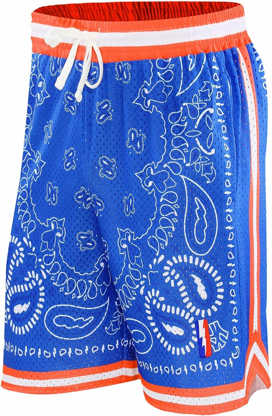 BOOMLEMON Men's Basketball Shorts Workout Athletic Paisley Shorts Mesh Print Running Short Pants
