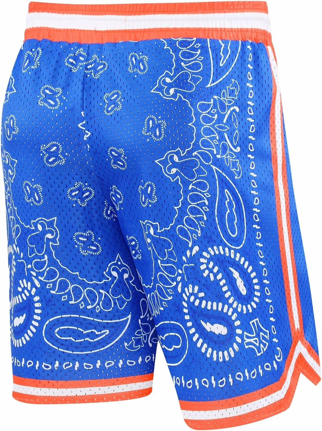 BOOMLEMON Men's Basketball Shorts Workout Athletic Paisley Shorts Mesh Print Running Short Pants