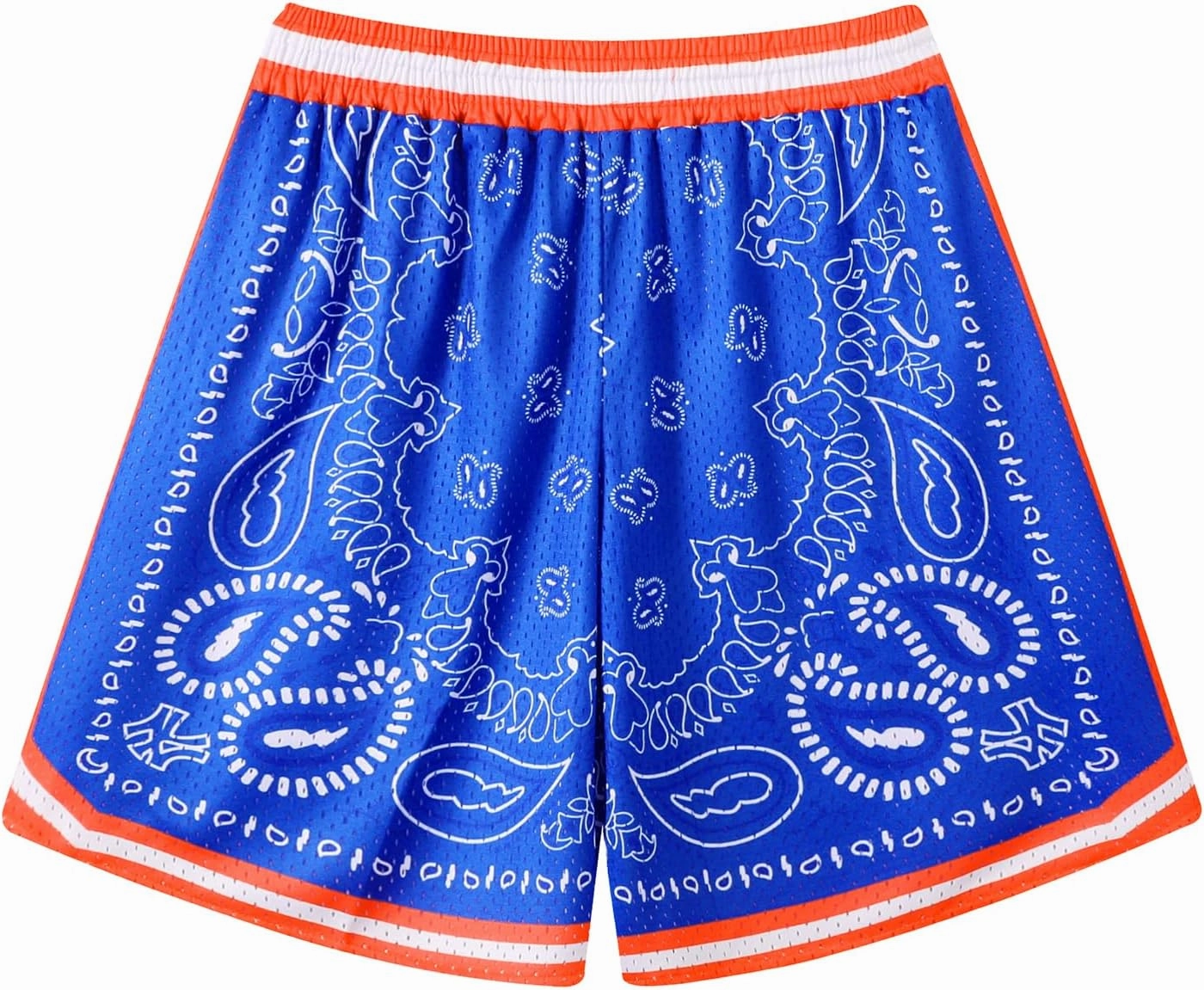 BOOMLEMON Men's Basketball Shorts Workout Athletic Paisley Shorts Mesh Print Running Short Pants