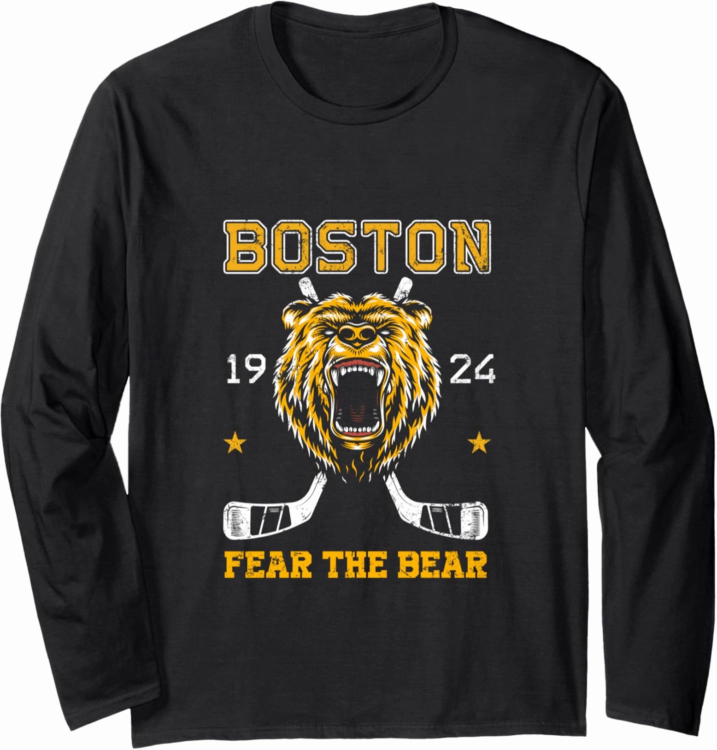 Boston Ice Hockey Fear the Bear Long Sleeve T-Shirt