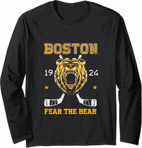 Boston Ice Hockey Fear the Bear Long Sleeve T-Shirt
