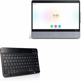 BoxWave Keyboard Compatible with Cisco Webex Desk Pro - SlimKeys Bluetooth Keyboard, Portable Thin with Chiclet-Style Keys - Jet Black
