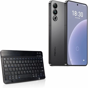 BoxWave Keyboard Compatible with Meizu 20 - SlimKeys Bluetooth Keyboard, Portable Thin with Chiclet-Style Keys - Jet Black
