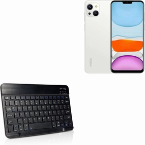BoxWave Keyboard Compatible with Meizu M10S - SlimKeys Bluetooth Keyboard, Portable Thin with Chiclet-Style Keys - Jet Black