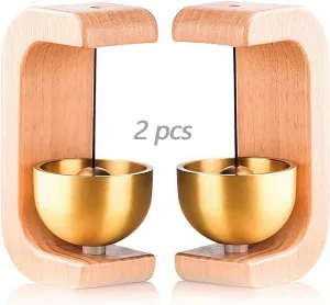 Brass Magnetic Door Bell Chime 2pcs, Shopkeepers Bell for Door Opening, Decorative Door Chime for Home, Office, Shop