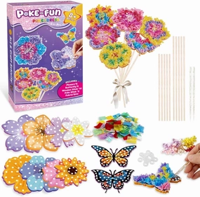 Britik Arts and Crafts for Kids Ages 8-12: Poke in Art Kits for Girls, Poke in Art Flower Bouquet Craft Kit, Fabric Arts for Kids DIY Flower Bouquet Kit Birthday Gift for Girls Ages 8 9 10 11 12