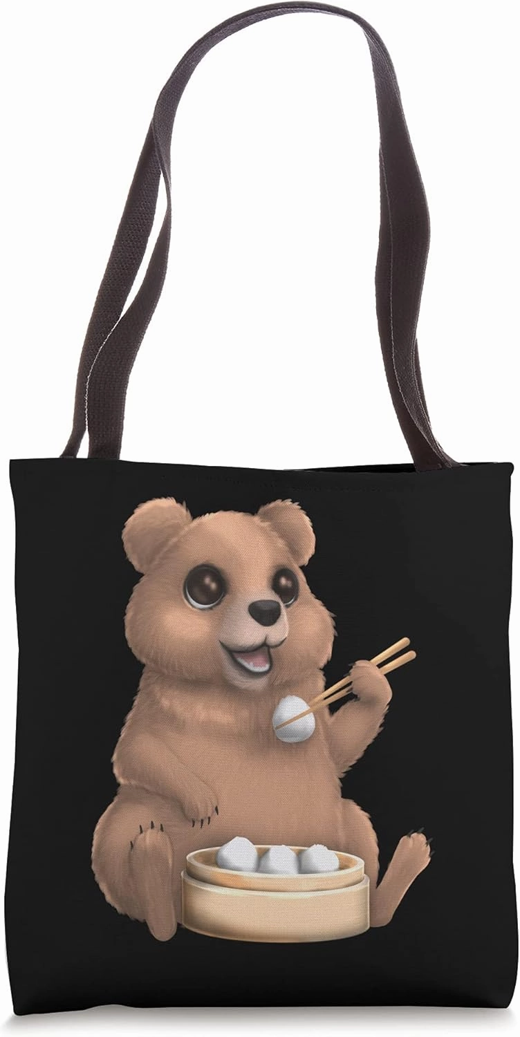 Brown Bear Dim Sum Dumpling Cute Asian Chinese Food Kawaii Tote Bag