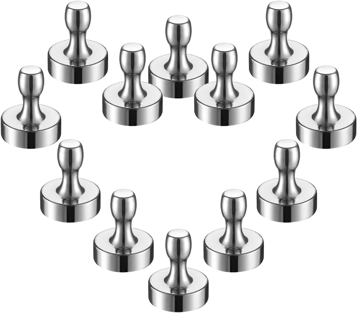 BTLIN Fridge Magnets Extra Strong, Large Heavy Duty Magnetic Push Pins for Kitchen Refrigerator Metal Bulletin Board Whiteboard Office 12Pack 15x18mm