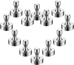 BTLIN Fridge Magnets Extra Strong, Large Heavy Duty Magnetic Push Pins for Kitchen Refrigerator Metal Bulletin Board Whiteboard Office 12Pack 15x18mm