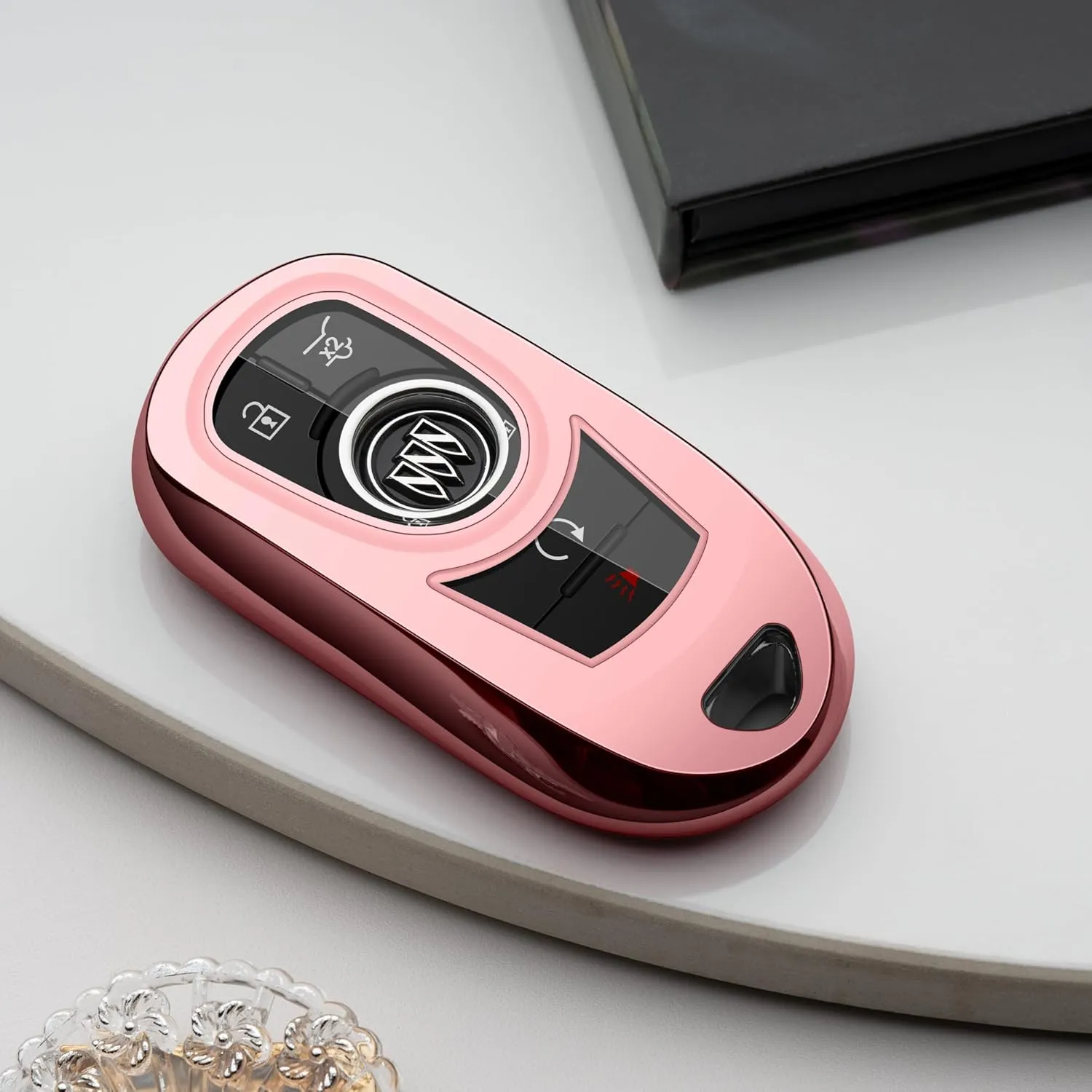 Buick Key Fob Cover Car Key Protector Case Key Chain Holder Accessories Pink