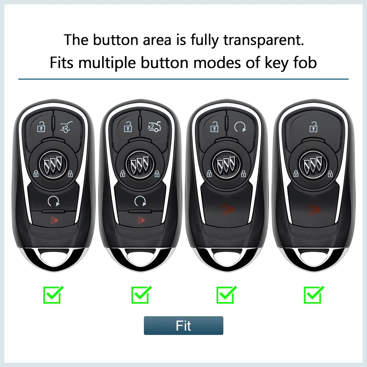 Buick Key Fob Cover Car Key Protector Case Key Chain Holder Accessories Pink