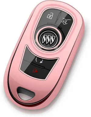 Buick Key Fob Cover Car Key Protector Case Key Chain Holder Accessories Pink