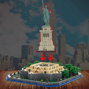 BUILDIFY 2707 Pieces Base House Architecture Skyline Statue of Liberty 21042 Model Building Set, Collectable New York Souvenir, Gift for Kid,Adult,Home Décor, Creative Landmarks Collection