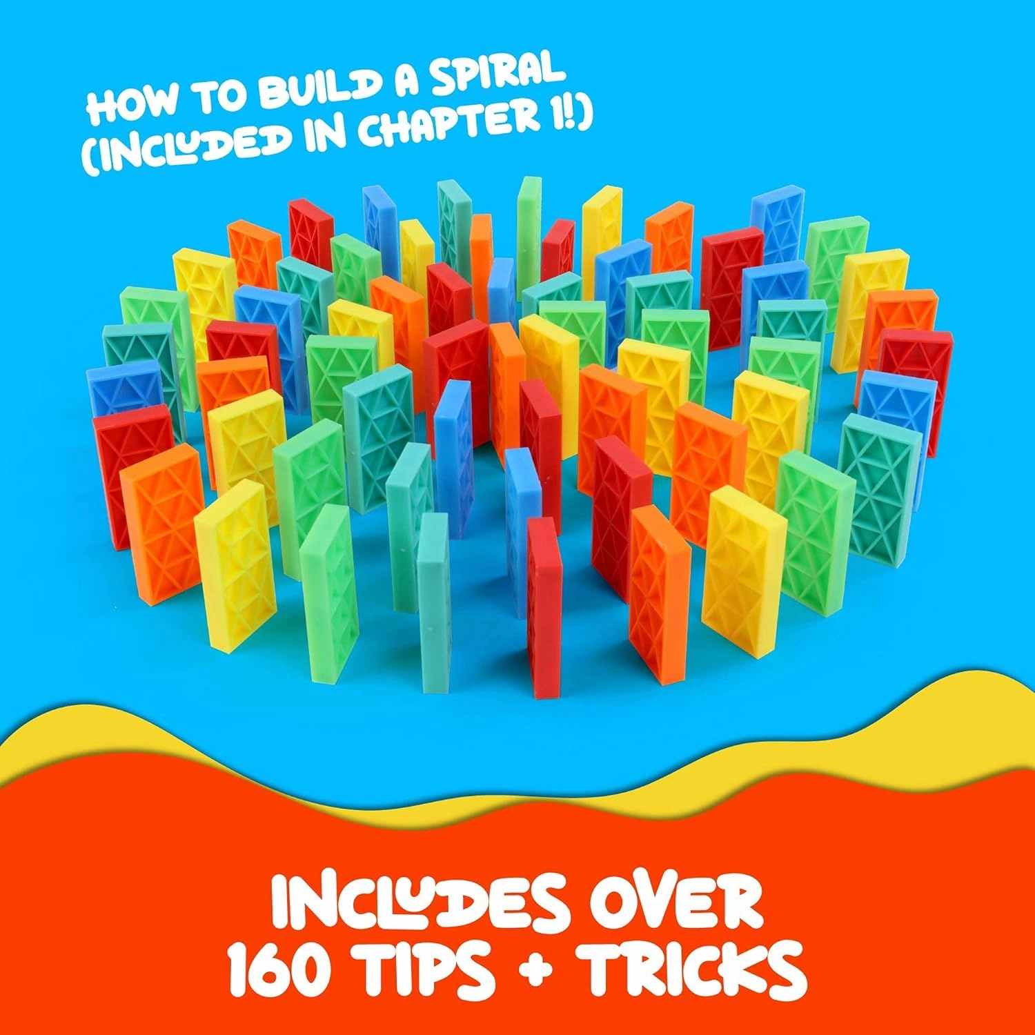 Bulk Dominoes Kinetic Domino Kit | Dominoes Set, STEM STEAM Small Toys, Family Games for Kids, Kids Toys and Games, Building, Toppling, Chain Reaction Sets (Jumpstarter)