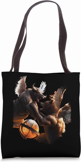 Bull Bear Hawk Dove, Stock Finance Trader Investor Tote Bag