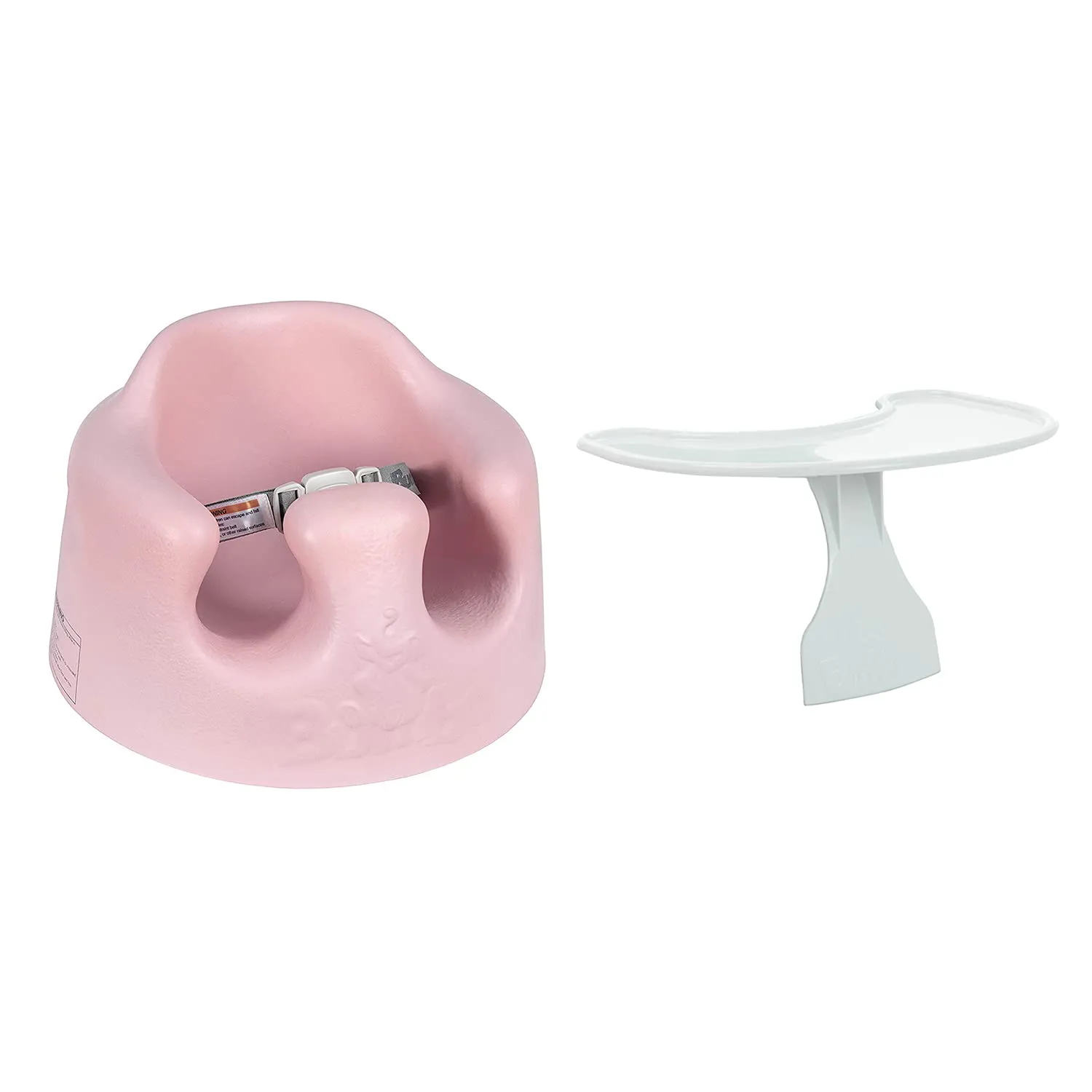 Bumbo Baby Floor Seat, Soft and Supportive Booster Chair with Harness and Tray, Pink