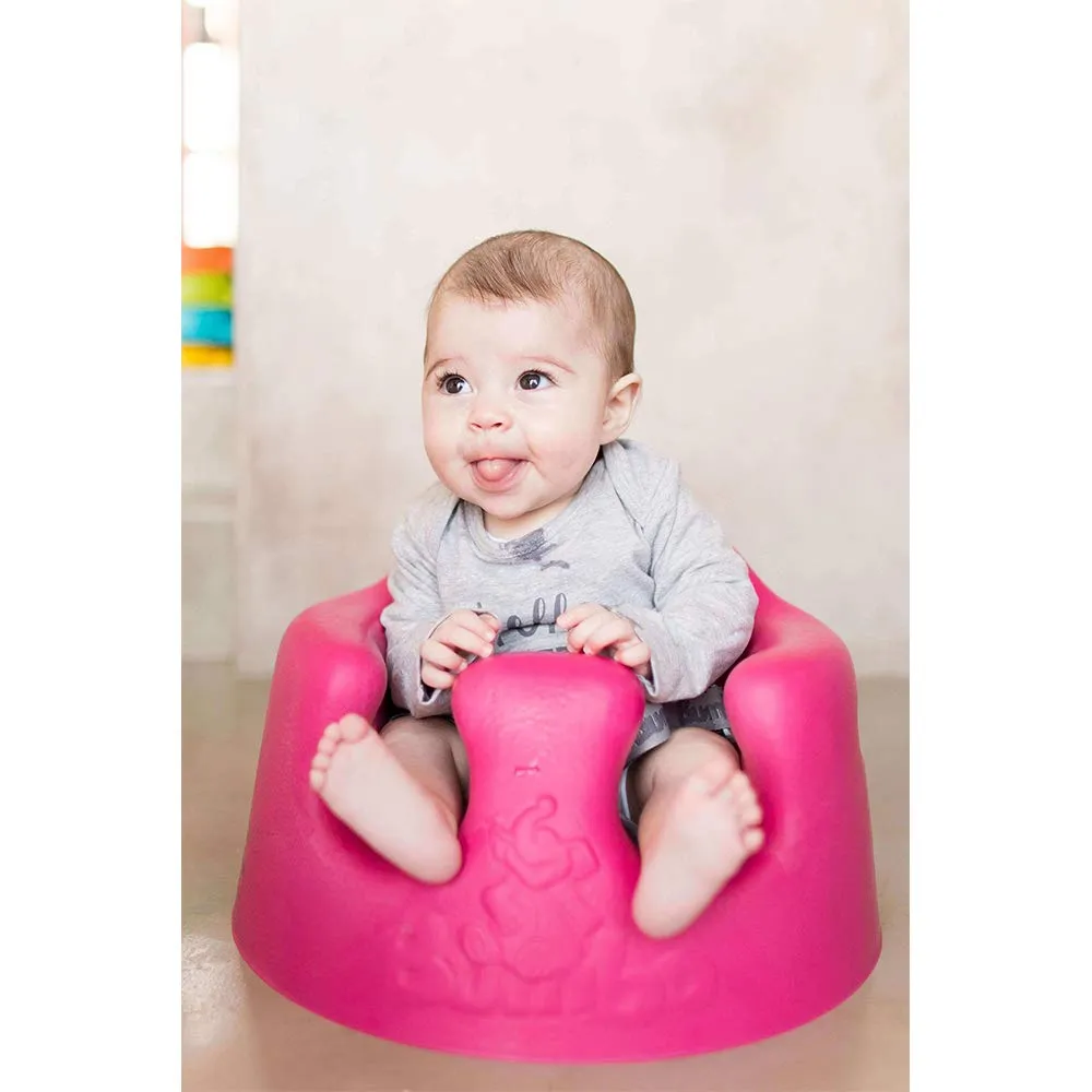 Bumbo Baby Floor Seat, Soft and Supportive Booster Chair with Harness and Tray, Pink
