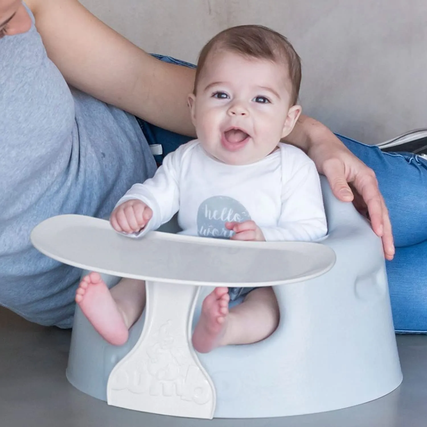 Bumbo Baby Floor Seat, Soft and Supportive Booster Chair with Harness and Tray, Pink