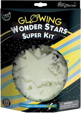 Bundle of Great Explorations: Wonder Stars Super Kit, Glow In The Dark Ceiling Stars. 150 Pieces In 4 Sizes Reusable Sizes   Great Explorations | 3D Glow in the Dark Planets in a Tube, Ages 5 and Up