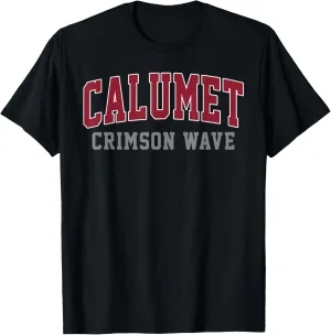 Calumet College Crimson Wave Arch Vintage Sports Design Men T-Shirt