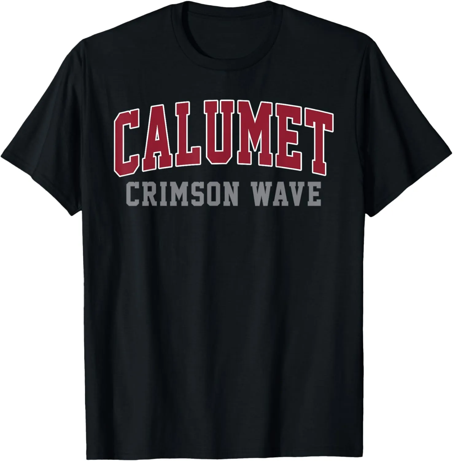 Calumet College Crimson Wave Arch Vintage Sports Design Men T-Shirt