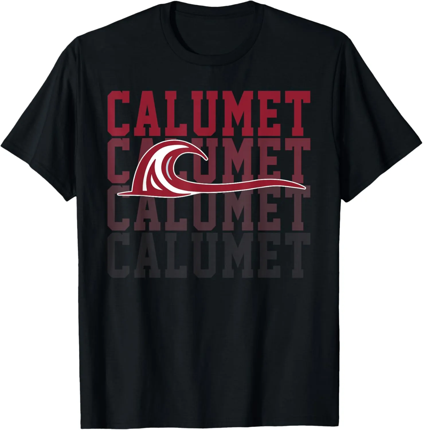 Calumet College Crimson Wave Retro Vintage Sports Men Women T-Shirt