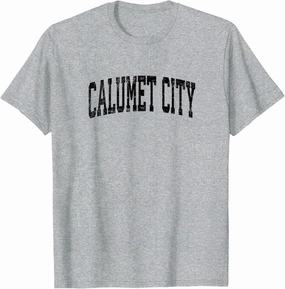 Calumet City Illinois IL Vintage Athletic Sports Black Desig T-Shirt