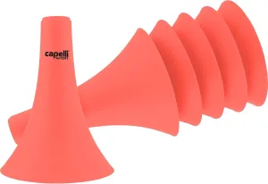 Capelli Sport Soccer Cones, Set of 6 Agility and Practice Drills Cones for Speed Training, Football, and Basketball, Neon Coral
