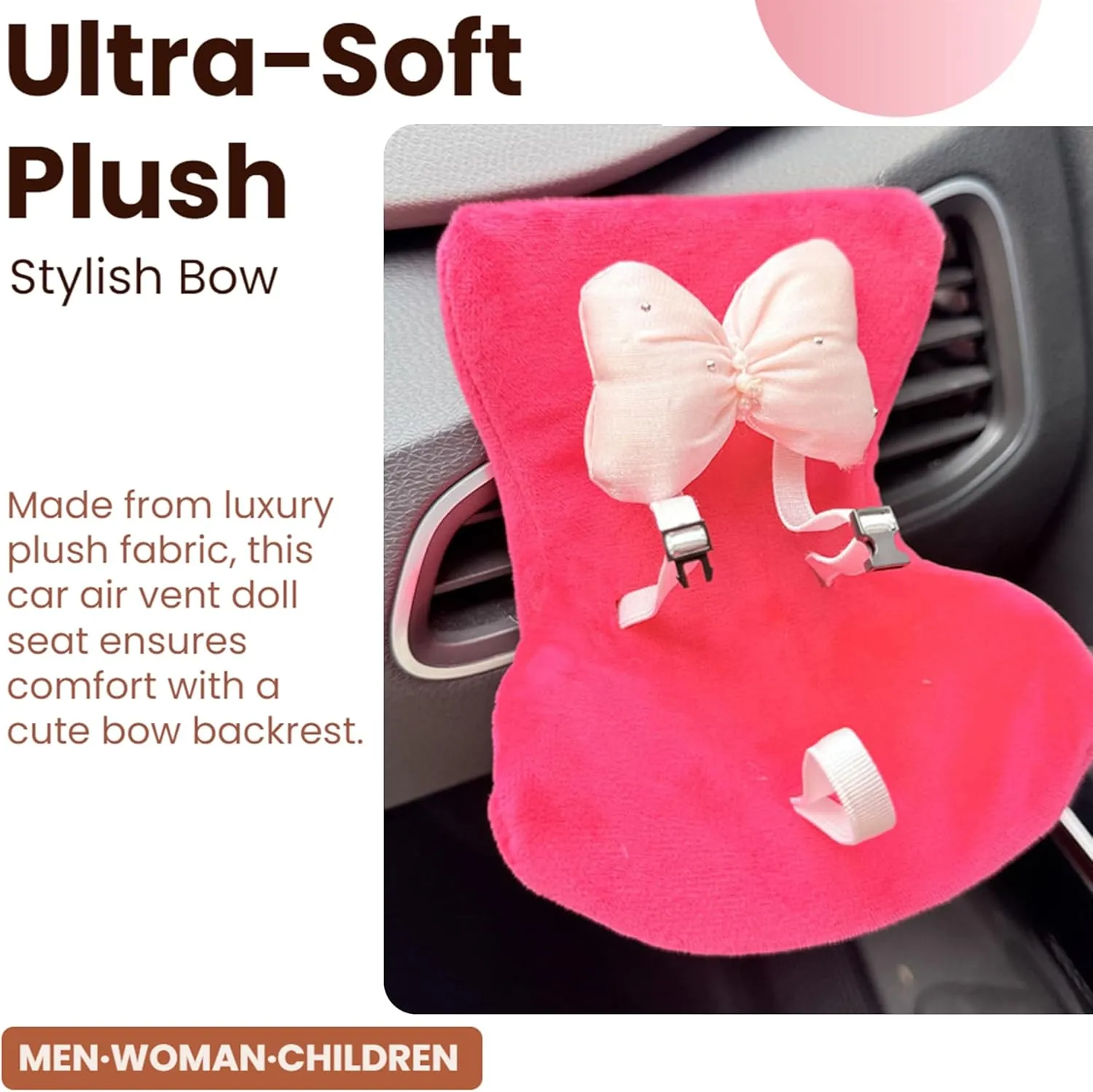 Car Air Vent Fashion Doll Seat, Doll Seat Decoration Car Plush Toy seat,Car Seat for Fashion Dolls Air Vent Clip and Desktop Stand Compatible with Labu Doll 17cm /6.7in (Green)