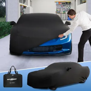 Car Cover Indoor for Corvette C8,Stretch Satin Protection Indoor Car Cover for Chevrolet Corvette C8,Breathable Full Coverage Car Dust Cover Indoor with Storage Bag for C8