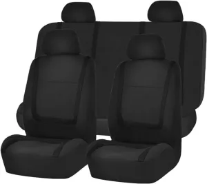 Car Seat Covers for Mazda Atenza Daewoo Matiz Nexia Kalos Evanda, Full Set Car Seat Protectors, Breathable Comfortable Front Rear Seat Cushion Protector Covers Accessories,B Black