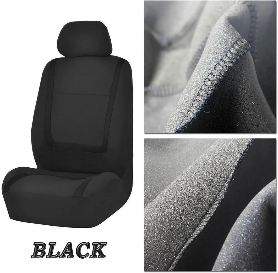Car Seat Covers for Mazda Atenza Daewoo Matiz Nexia Kalos Evanda, Full Set Car Seat Protectors, Breathable Comfortable Front Rear Seat Cushion Protector Covers Accessories,B Black