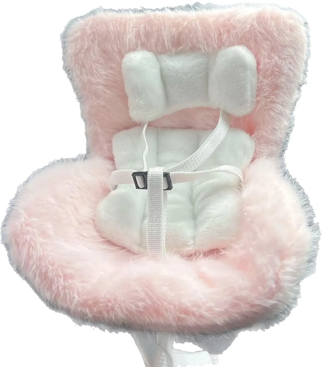 Car Seat for Labubu Dolls with Soft Furry Cushion, Air Vent Clip and Desktop Stand, Cute and Functional Car Ornament for Labubu Fans and Doll Collectors (Pink)