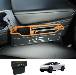 Car Seat Gap Filler Organizer for Cybertruck Storage Box Console Pocket Seat Catcher Crevice for Tesla Model 3/Y/S/X Interior Accessories Upgrade and Thicken, 1 Pack