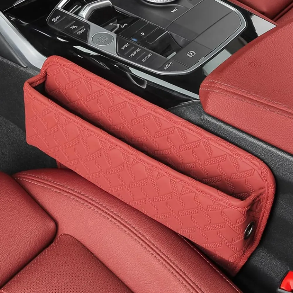 Car Seat Storage Box for Lada Granta/Largus/Niva/Niva Travel/Vesta/X-Ray/Concept, Premium Leather Car Storage Box Car Tidy Essentials with USB Charging Hole,C Orange