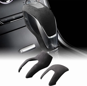 Car Automatic Gear Shift Knob Cover Shifter Protector Gear Shift Headgear alcantarn Style Interior Trim Accessories for Ford Focus 2012-2018 Edge Mondeo Flix 2015-2018(Black)