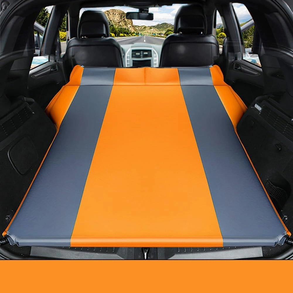 Car Automatic Inflatable Bed for BMW X4 G02 2018 2019 2020 2021 2022 2023, Portable Movable Thickened Trunk Sleeping Bed Outdoor Camping Hiking Air Mattress,Orange