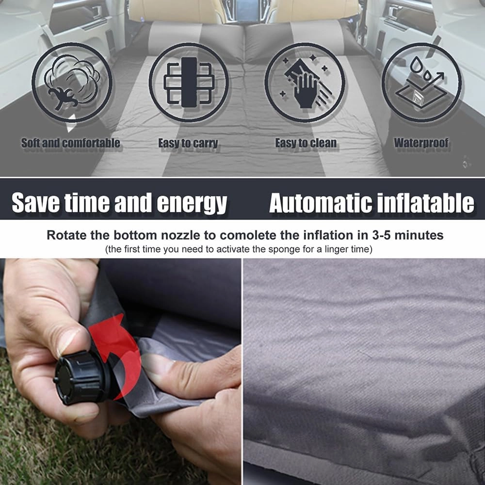 Car Automatic Inflatable Bed for BMW X4 G02 2018 2019 2020 2021 2022 2023, Portable Movable Thickened Trunk Sleeping Bed Outdoor Camping Hiking Air Mattress,Orange